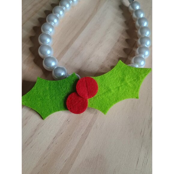 Christmas Dog Collar Accessory, Slip On Mistletoe Charm, Holiday Over Collar Dec - Picture 2 of 9